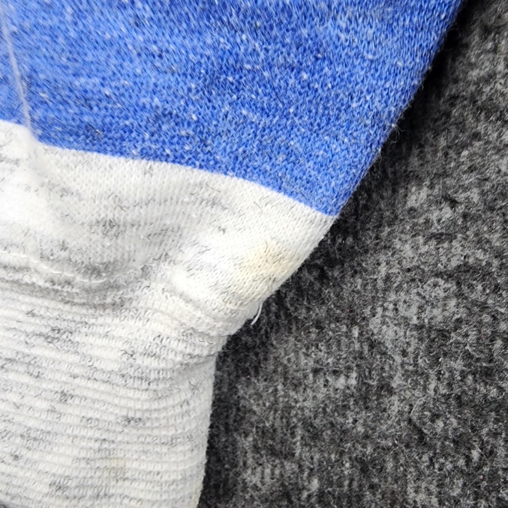 The Apparel Zone Rugby Sweatshirt Mens XL Grey Blue Teal Striped 90s Vintage - Picture 5 of 7